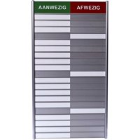 Aan- afwezigheidsbord voor 20 namen