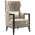 Casa Padrino luxury Art Deco velvet armchair beige / dark brown 70 x 75 x H. 100 cm - Noble living room armchair - Luxury Quality - Art Deco Furniture