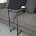Callen Black Marble Effect Top Side Table with Metal Frame