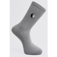 Bestickte Socken mit Yin & Yang Zeichen