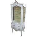 Casa Padrino Barock Vitrine WeiÃ / Silber - Vitrinenschrank - Wohnzimmerschrank Glasvitrine