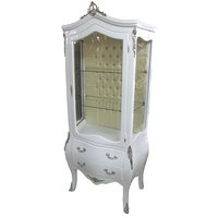 Casa Padrino Barock Vitrine WeiÃ / Silber - Vitrinenschrank - Wohnzimmerschrank Glasvitrine