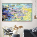 Abstract Painting in Lilac, Yellow and Light Blue | LILY POND
