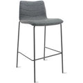 Workliving Verona Barkruk 75 cm - Wolvilt Fenice 602 middengrijs - frame zwart
