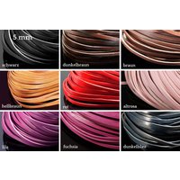 Lederband flach, 5 mm, 1 m, Echt Leder