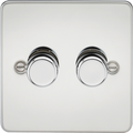 KnightsBridge 2G 2-way 10-200W (5-150W LED) Intelligent Flat Plate Dimmer - Polished Chrome