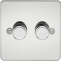 KnightsBridge 2G 2-way 10-200W (5-150W LED) Intelligent Flat Plate Dimmer - Polished Chrome