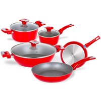 Batteria 8 Pezzi Antiaderente ad Induzione Sparkling Red