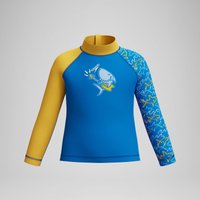 T-shirt rashguard Bébé Garçon Learn to Swim à manches longues bleu/jaune