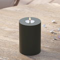 Udendørs LED Bloklys Ø 10 x 15 cm Mørkegrøn