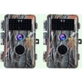 2 tlg. Wildkamera 64MP 1296p mit Bewegungsmelder Nachtsicht Maximale Entfernung bis 75Füße, 0,3s Trigger Geschwindigkeit , IP66 Wasserdichter| A252