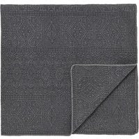 Bedeck of Belfast Florence Quilted Throw, Chalk/Charcoal