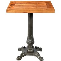 Casa Padrino Jugendstil Luxus Tisch / Beistelltisch Teak Holz / Eisen 60 x 60 x H74 cm  - Cafe Restaurant MÃ¶bel