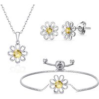 3pc Daisy Bracelet Set Created with Zircondia® Crystals