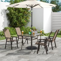 Rectangular Outdoor Dining Table with/without Folding Chairs