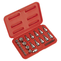 Sealey Premier TRX-Star* Socket & Security Bit Set 29pc 1/4"Sq & 3/8"Sq Drive