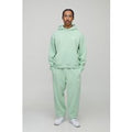 Oversized Boxy Hood Applique Tracksuit, Verde