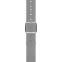 Premium Silicon writsband grey, silver buckle, 18mm