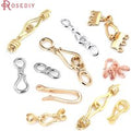 18K Gold Color Silver Color Brass Necklace Bracelets Clasps Connector High Quality Diy Jewelry Making Findings Accessories