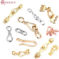 18K Gold Color Silver Color Brass Necklace Bracelets Clasps Connector High Quality Diy Jewelry Making Findings Accessories