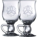 Galway Crystal Trinity Knot Shamrock Latte Mugs Pair