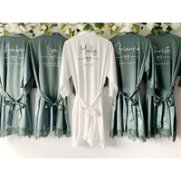 Bridesmaid Robes Bride Gift Bride Robe Bridesmaid Gift Satin Lace Robe Bride Dressing Gown Bridal Party Robes Wedding Robe Perso