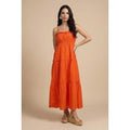 Urban Bliss Orange Ruched Tiered Maxi Dress 10