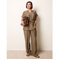 Two Piece Belted Co-Ord Set - M / KHAKI