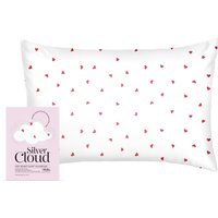 Silver Cloud Satin Heart Pillowcase Love Heart Infused With Silver Ions
