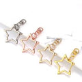 10Pcs Alloy Star Shaped Snap Keychain Lobster Claw Clasp with Hanging Buckle Jump Ring for DIY Crafts Jewelry Accessories Gift