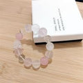 Clear Quartz, Snowflake Phantom & Rose Quartz Tri-Color Bracelet
