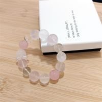 Clear Quartz, Snowflake Phantom & Rose Quartz Tri-Color Bracelet