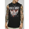 Camiseta Sin Mangas Oversize Con Sisa Ancha Y Estampado De Guns N Roses, Negro