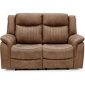 Morlix Fabric Manual Recliner 2 Seater Sofa in Tan
