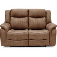 Morlix Fabric Manual Recliner 2 Seater Sofa in Tan