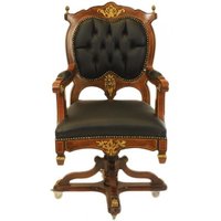 Casa Padrino Barock BÃ¼rostuhl Chefsessel Mahagoni / Braun - Drehsessel - BÃ¼ro Sessel