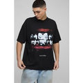 Camiseta Oversize Con Estampado Gráfico De Labios, Negro
