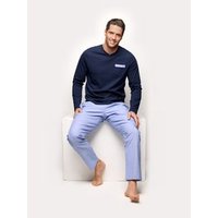 Pigiama lungo in jersey e tela di cotone – Daily Pajamas / BLU NOTTE / XL