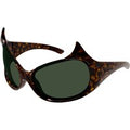 Balenciaga Femme BB0284S 002 Lunettes de soleil Bio-inject Havane Vert Masque