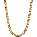 Sterling Silver with Yellow Gold Plated Cuban Link Chain for Men 12mm
