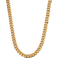 Sterling Silver with Yellow Gold Plated Cuban Link Chain for Men 12mm