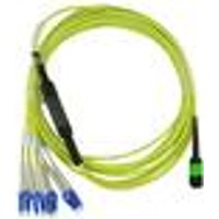 Kompatibles Alcatel-Nokia 3HE13897AA-3 BlueOptics LWL Breakout Patchkabel, MPO/APC, 4xDuplex LC/UPC, 3 Meter, Singlemode E9/125µm, G.657.A1, Markenfaser, 3.0mm LSZH gelb, 8 Kerne und MPO Stecker ohne Pins, inkl. Messprotokoll (3HE13897AA-3-BO)