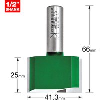 Trend CRAFTPRO Two Flute Straight Router Cutter 41.3mm 25mm 1/2"