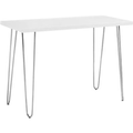 42 Inch Hairpin Leg Wood Writing Desk - White Compact Functional Workspace