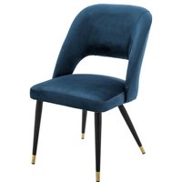 Casa Padrino Luxus Esszimmerstuhl Blau / Schwarz 52 x 58 x H. 85 cm - Luxus EsszimmermÃ¶bel