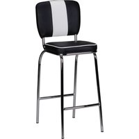 FineBuy Barhocker American Diner 50er Jahre Retro Barstuhl, Sitzfläche mit Rücken-Lehne, Fußstütze, Sitzhöhe 76 cm
