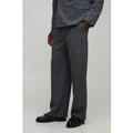 Wide Leg Warped Pinstripe Trouser, Gris