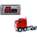 K100 5 Bar Grill Twin Steer Truck Tractor Red 1/87 (HO) Plastic Model Car by Promotex