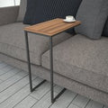 Callen Walnut Wooden Top Side Table with Metal Frame