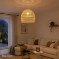 Natural Rattan Pendant Light | Handwoven Ceiling Lamp for Kitchen & Dining Room